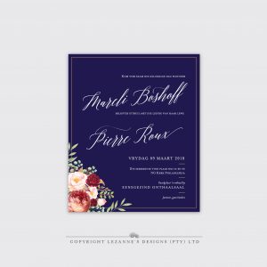 Blooming Blue Wedding Invitation