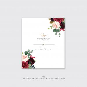 Burgundy Blush Wedding Invitation Back